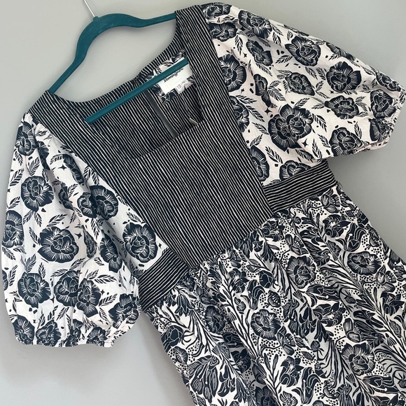 Anthropologie Blooming print Adrienne Flounced Cotton Floral Midi Dress NWT - Picture 9 of 12